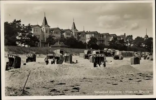 Ak Ostseebad Zinnowitz auf Usedom, Villen am Strand