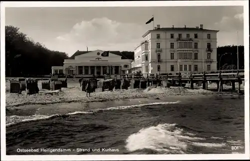 Ak Seebad Heiligendamm Bad Doberan, Strand, Kurhaus, Seebrücke