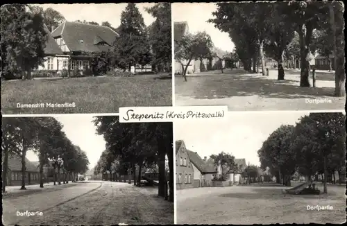 Ak Stepenitz Marienfließ Prignitz, Damenstift Marienfließ, Dorfpartie, Straße