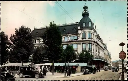 Ak Troyes Aube, Marche et rue de la Republique