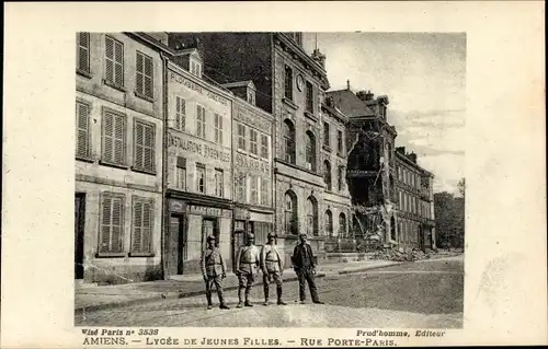 Ak Amiens Somme, Höhere Schule für Mädchen, Rue Porte-Paris
