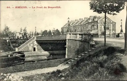 Ak Amiens Somme, Die Beauville-Brücke