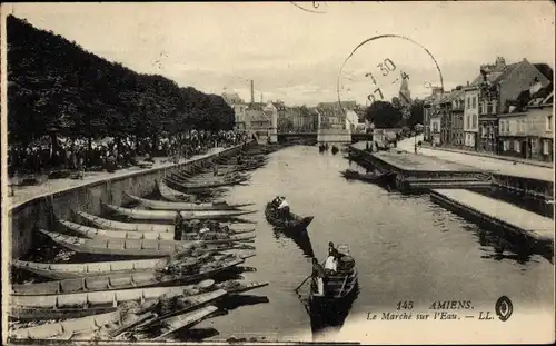 Ak Amiens Somme, Der Wasserspaziergang