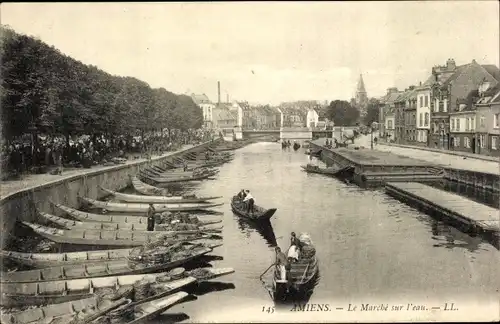 Ak Amiens Somme, Der Wasserspaziergang