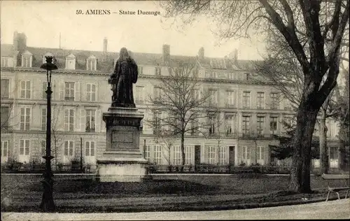 Ak Amiens Somme, Ducange-Statue