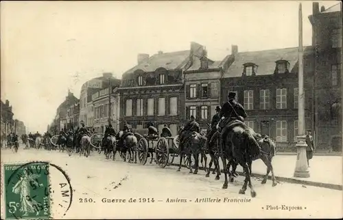 Ak Amiens Somme, Krieg 1914, französische Artillerie