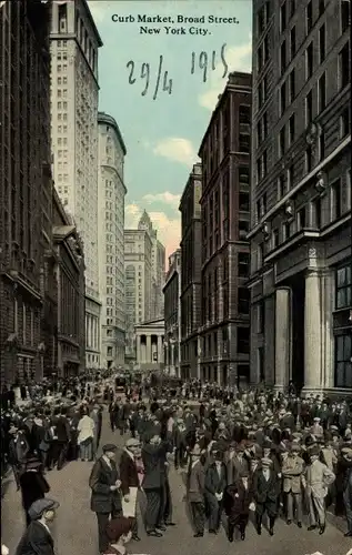 Ak New York City USA, Broad Street, Börsenmakler