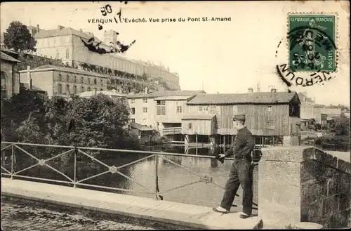 Ak Verdun-Meuse, Evèche, Blick vom Pont St Amand