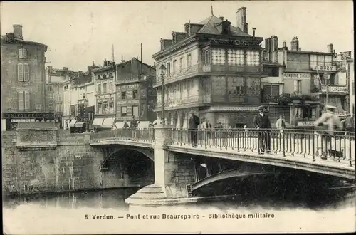 Ak Verdun-Meuse, Brücke und Rue Beaurepaire