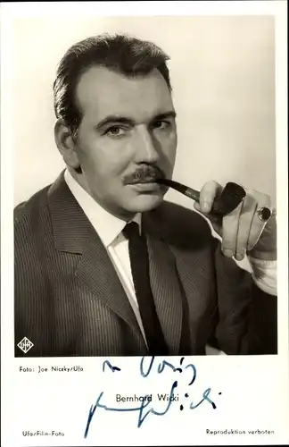 Ak Schauspieler Bernhard Wicki, Portrait, Autogramm