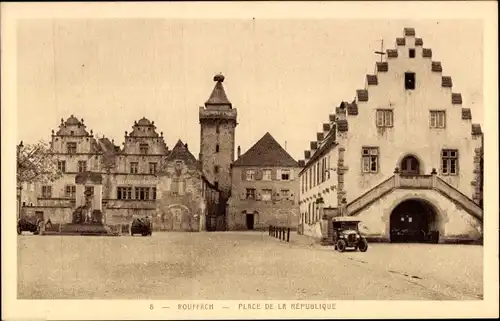 Ak Rouffach Rufach Alsace Haut Rhin, Place de la République