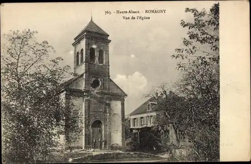 Ak Romagny Alsace Haut Rhin, Kirche