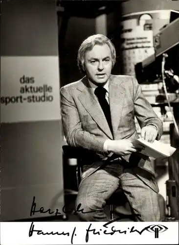 Ak Sportmoderator Hanns-Joachim Friedrichs, Portrait, Autogramm