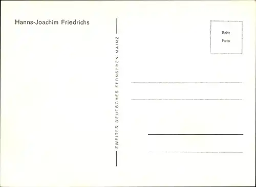 Ak Sportmoderator Hanns-Joachim Friedrichs, Portrait, Autogramm