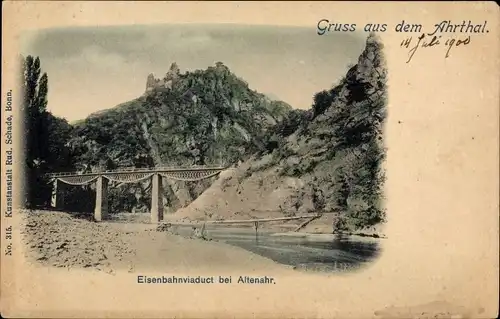 Ak Altenahr im Ahrtal, Eisenbahnviaduct