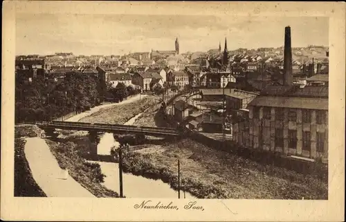 Ak Neunkirchen im Saarland, Panorama vom Ort, Brücke