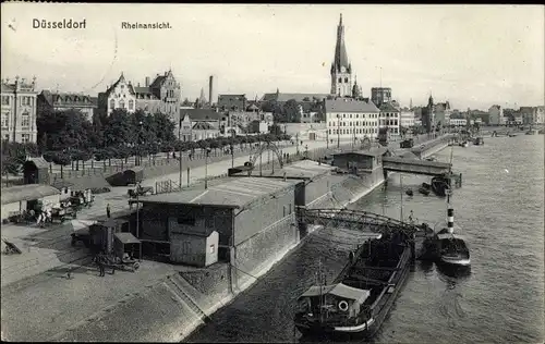 Ak Düsseldorf am Rhein, Rheinansicht