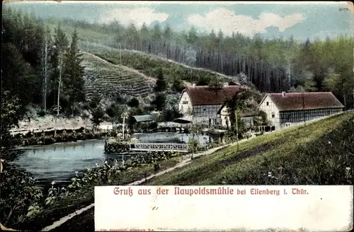 Ak Eisenberg in Thüringen, Naupoldsmühle, Anleger