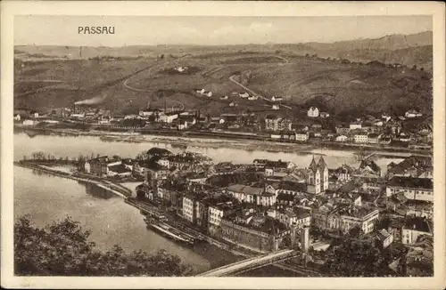 Ak Passau in Niederbayern, Luftbild