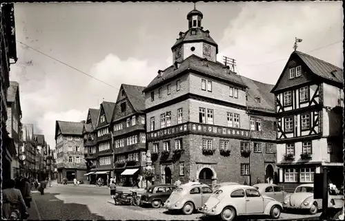 Ak Herborn in Hessen, Marktplatz mit Rathaus