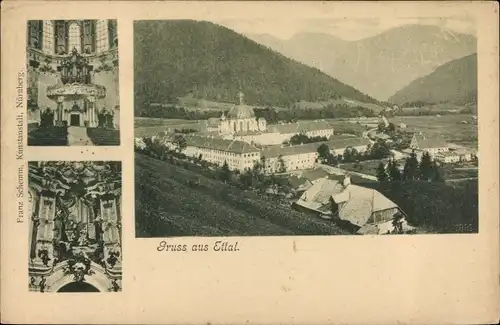 Ak Ettal Oberbayern, Gesamtansicht mit Kloster