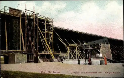 Ak Bad Nauheim in Hessen, Gradier- und Pumpwerk am Ludwigsbrunnen