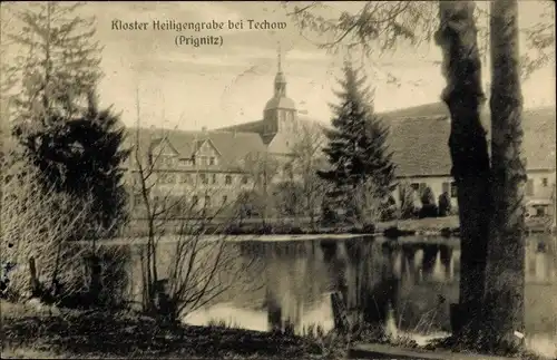 Ak Techow Heiligengrabe in der Prignitz, Kloster, Teich