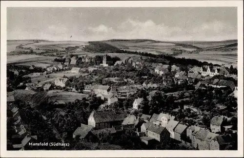 Ak Mansfeld im Harzvorland, Panorama