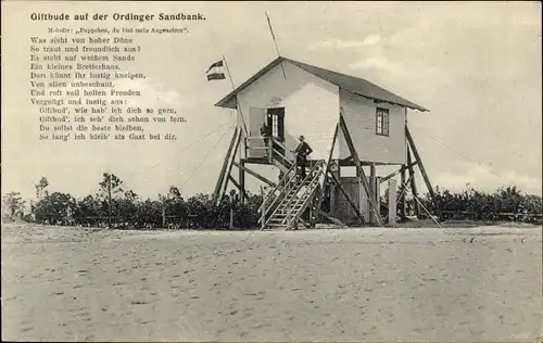 Ak Nordseebad Sankt Peter Ording, Giftbude, Ordinger Sandbank