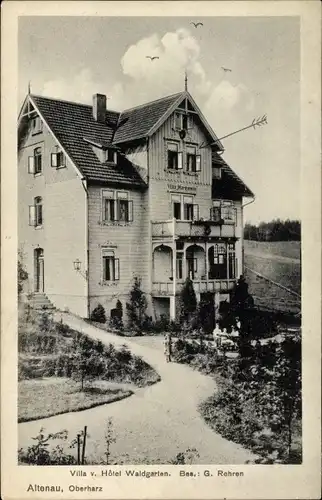 Ak Altenau Clausthal Zellerfeld im Oberharz, Villa-Hotel Waldgarten