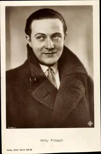Ak Schauspieler Willy Fritsch, Portrait, Ufa Verlag, Ross Verlag 1739 1