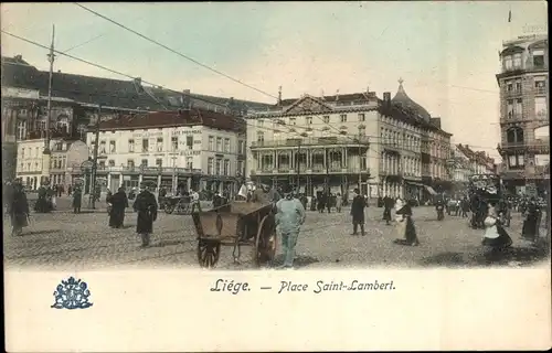 Ak Liège Lüttich Wallonien, Place Saint-Lambert