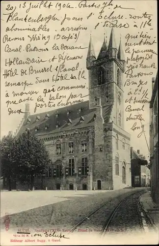 Ak Sluis Zeeland Niederlande, Stadhuis