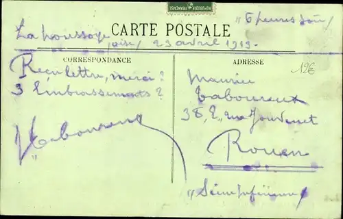 Ak La Houssoye Oise, Kirche, Route de Beauvais