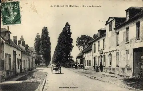 Ak La Rue St. Pierre Oise, Route de Beauvais