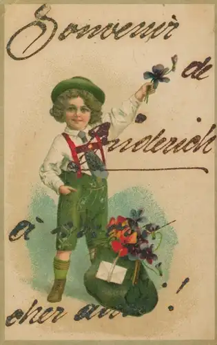 Glitzer Litho, Grüße, Junge