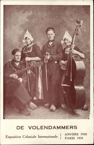Ak Musiker De Volendammers, Musikkapelle, Niederländische Tracht, Musikinstrumente
