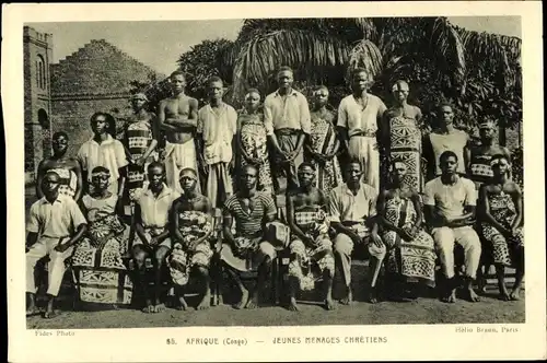 Ak Republik Kongo Französisch Kongo, Junge Christliche Paare