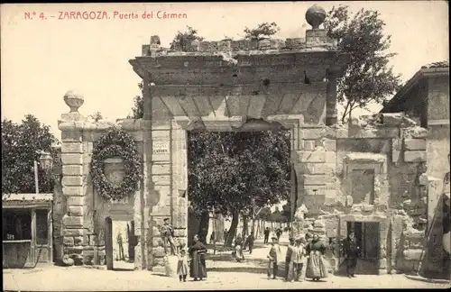 Ak Zaragoza Saragossa Aragonien, Cármen-Tor