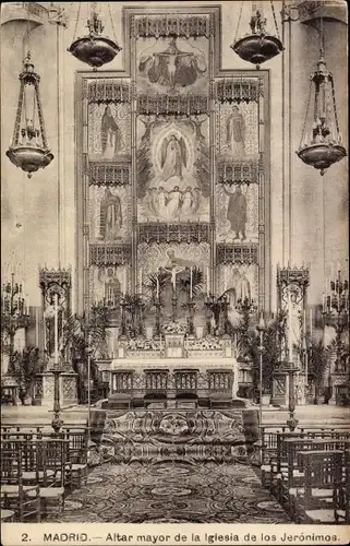 Ak Madrid Spanien, Kirche Jerónimos, Hauptaltar