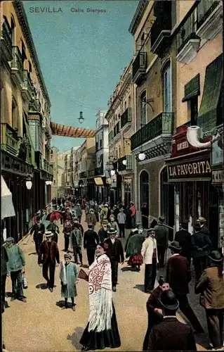Ak Sevilla Andalusien Spanien, Calle Sierpes