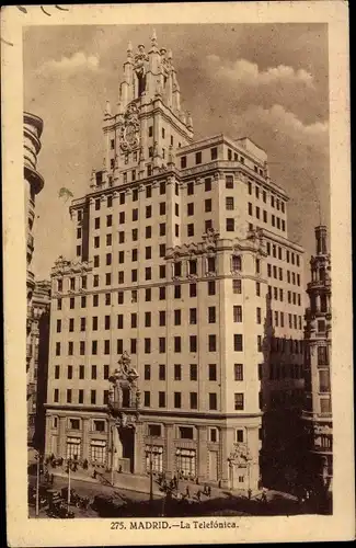 Ak Madrid Spanien, Telefónica Gebäude