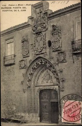 Ak Burgos Kastilien und León, Hospital San Juan, Portal