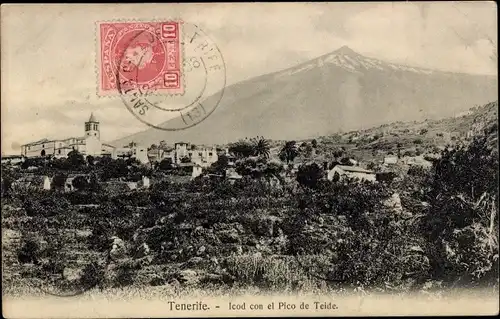 Ak Tenerife Teneriffa Kanarische Inseln Spanien, Icod, Pico de Teide