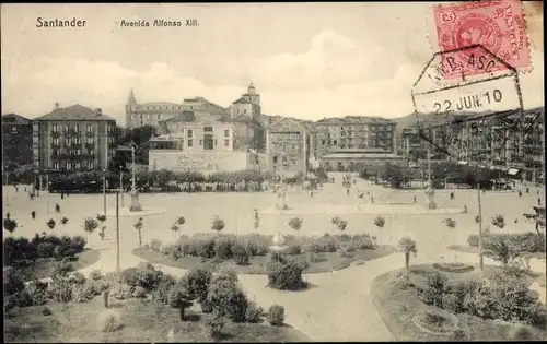 Ak Santander Kantabrien Spanien, Avenida Alfonso XIII.