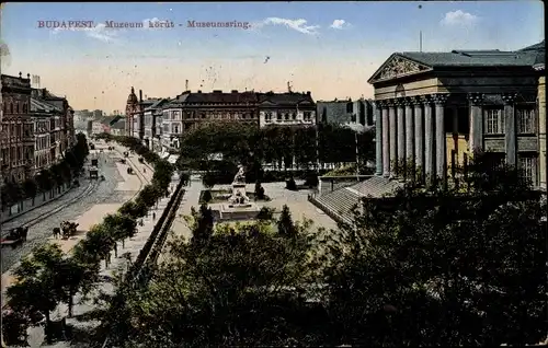 Ak Budapest Ungarn, Museumsring, Denkmal