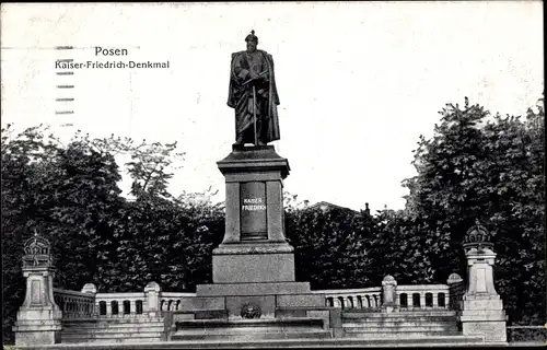 Ak Poznań Posen, Kaiser-Friedrich-Denkmal