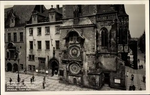 Ak Praha Prag Tschechien, Altstädter Rathaus, Uhr