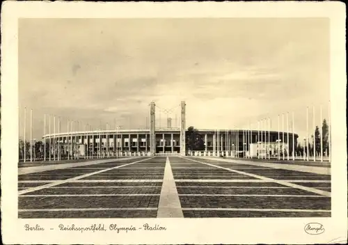 Ak Berlin Charlottenburg Westend, Reichspostfeld, Olympia-Stadion