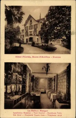 Ak Alpes Maritimes, Hotel Florida, Route d'Antibes - Cannes